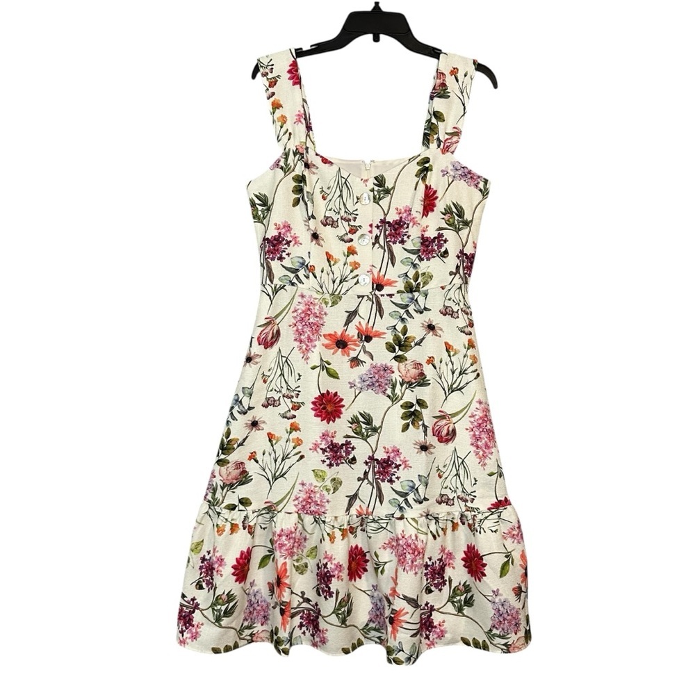 Eliza J Ivory Floral Print Mini Dress. Sz: 10 - Picture 3 of 9